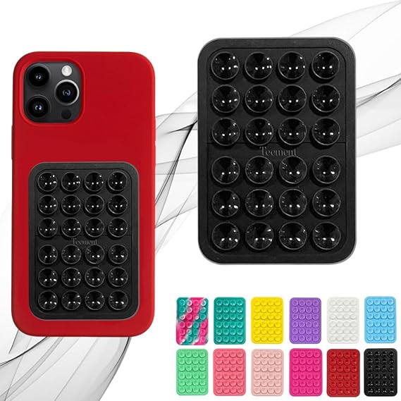 Stick & Grip Suction Cup Phone Holder | Reusable Silicone Pad (Random Color) Pack of 2
