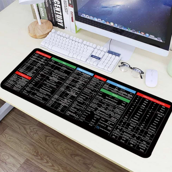 Large 30x80cm Excel Shortcut Keyboard & Mouse Pad – Non-Slip Desk Mat